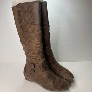 WearEver Dark Brown Tall Calf Heel Boots Size 6.5